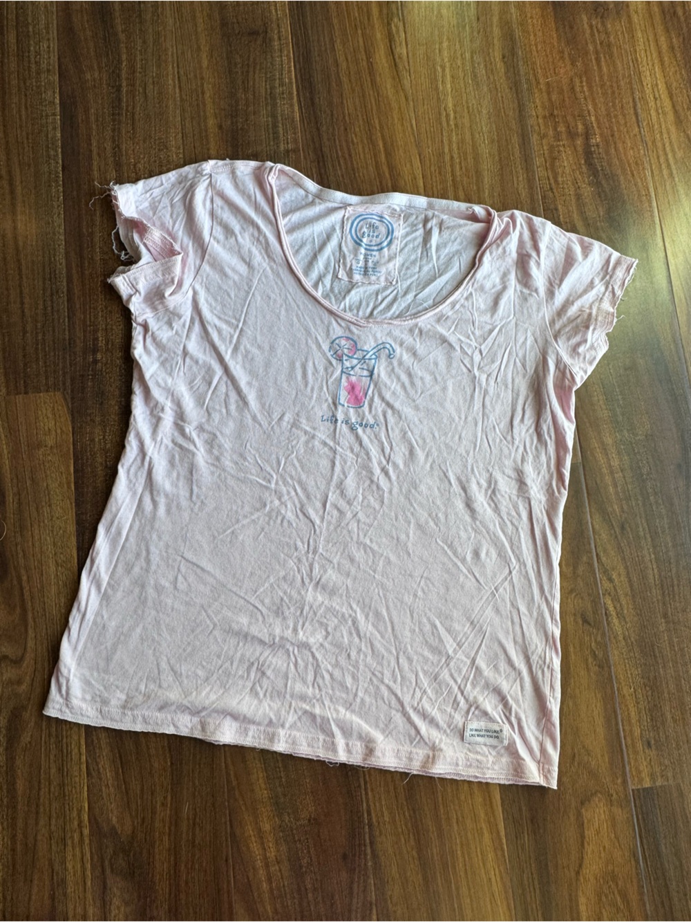 Life is Good Baby Pink T-Shirt Cocktail Design